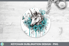 GorgeousAnimals Teal Drips Keychain design.