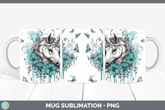 GorgeousAnimals Teal Drips Mug Wrap design.
