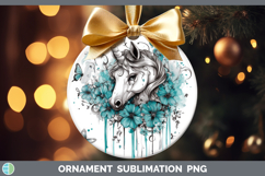 GorgeousAnimals Teal Drips Ornament design.