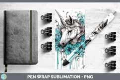 GorgeousAnimals Teal Drips Pen Wrap design.