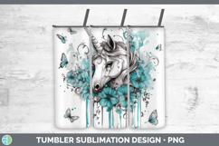 GorgeousAnimals Teal Drips Tumbler design.