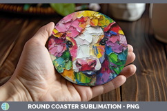 GorgeousAnimals Thick Paint Round Coaster design.