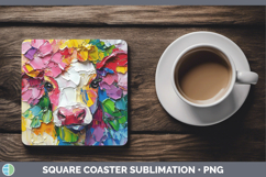 GorgeousAnimals Thick Paint Square Coaster design.