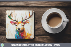 GorgeousAnimals Thick Paint Square Coaster design.