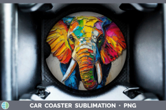 GorgeousAnimals Thick Paint Car Coaster design.