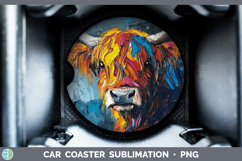 GorgeousAnimals Thick Paint Car Coaster design.