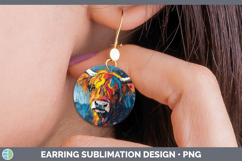 GorgeousAnimals Thick Paint Round Earrings design.
