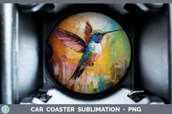 GorgeousAnimals Thick Paint Car Coaster design.