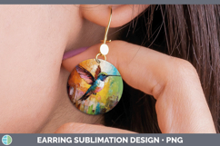 GorgeousAnimals Thick Paint Round Earrings design.