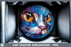 GorgeousAnimals Thick Paint Car Coaster design.