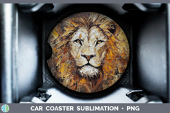 GorgeousAnimals Thick Paint Car Coaster design.