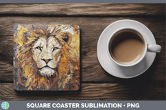 GorgeousAnimals Thick Paint Square Coaster design.