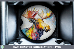 GorgeousAnimals Thick Paint Car Coaster design.