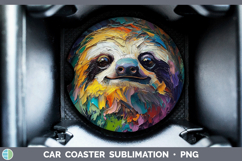 GorgeousAnimals Thick Paint Car Coaster design.
