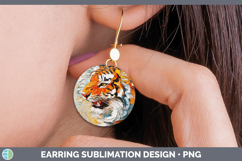 GorgeousAnimals Thick Paint Round Earrings design.
