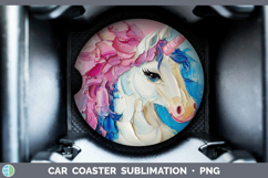 GorgeousAnimals Thick Paint Car Coaster design.