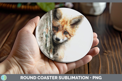GorgeousAnimals Tree Peek Round Coaster design.