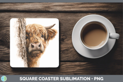 GorgeousAnimals Tree Peek Square Coaster design.