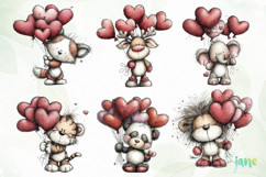 Animals Valentine Day Clipart Product Image 10