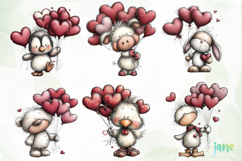 Animals Valentine Day Clipart Product Image 9