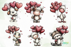 Animals Valentine Day Clipart Product Image 7