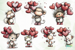 Animals Valentine Day Clipart Product Image 6