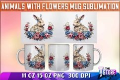 Animals With Flowers Mug Sublimation Fresco Design|11 oz Mug Product Image 2