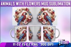 Animals With Flowers Mug Sublimation | 11 oz 15 oz Mug Product Image 4