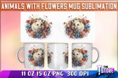 Animals With Flowers Mug Sublimation Fresco Design|11 oz Mug Product Image 4
