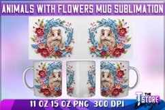 Animals With Flowers Mug Sublimation | 11 oz 15 oz Mug Product Image 5