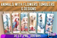 Animals with Flowers Paper Quilling Tumbler Wrap Design | Product Image 1