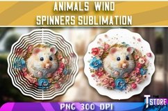 Animals With Flowers Wind Spinners Sublimation | PNG Design Product Image 4