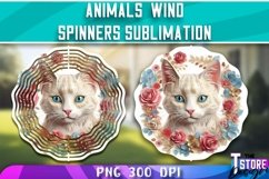 Animals With Flowers Wind Spinners Sublimation | PNG Design Product Image 5
