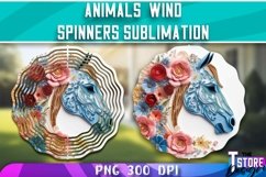 Animals With Flowers Wind Spinners Sublimation | PNG Design Product Image 6