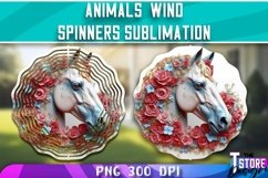 Animals With Flowers Wind Spinners Sublimation | PNG Design Product Image 7