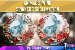 Animals With Flowers Wind Spinners Sublimation | PNG Design Product Image 8