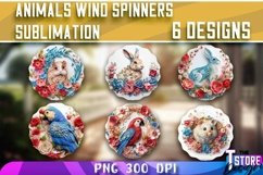 Animals With Flowers Wind Spinners Sublimation | PNG Design Product Image 2