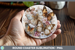 GorgeousAnimals Winter Knit Hat Round Coaster design.