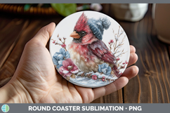 GorgeousAnimals Winter Knit Hat Round Coaster design.