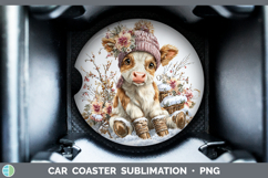 GorgeousAnimals Winter Knit Hat Car Coaster design.