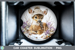 GorgeousAnimals Winter Knit Hat Car Coaster design.