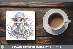 GorgeousAnimals Winter Knit Hat Square Coaster design.