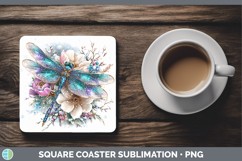 GorgeousAnimals Winter Knit Hat Square Coaster design.