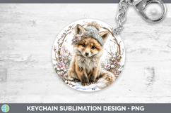GorgeousAnimals Winter Knit Hat Keychain design.