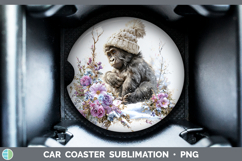 GorgeousAnimals Winter Knit Hat Car Coaster design.