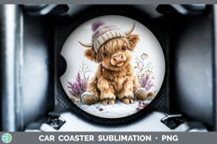 GorgeousAnimals Winter Knit Hat Car Coaster design.
