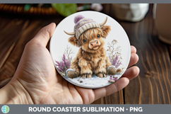 GorgeousAnimals Winter Knit Hat Round Coaster design.