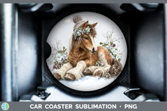 GorgeousAnimals Winter Knit Hat Car Coaster design.