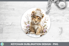 GorgeousAnimals Winter Knit Hat Keychain design.
