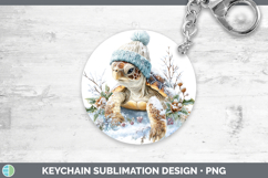 GorgeousAnimals Winter Knit Hat Keychain design.